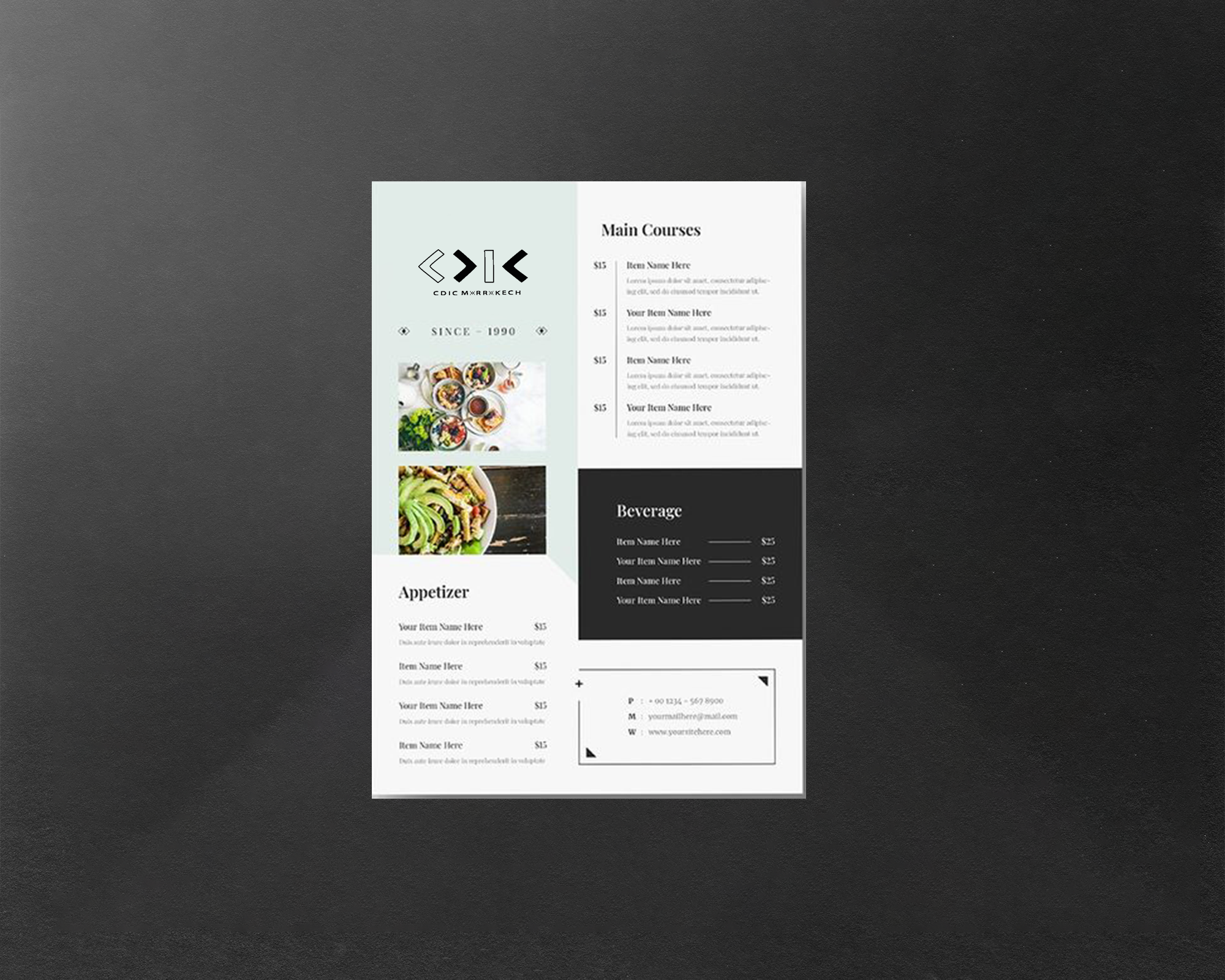 Menu Design